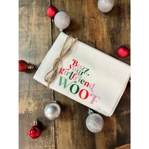 Buzz's Girlfriend Woof Tea Towel